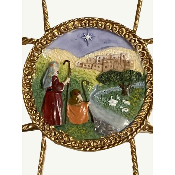 Roman Inc. 2002 Nativity Cross Wall Hanging With Luke 2:8-11 Christmas  Verse - Picture 6 of 14